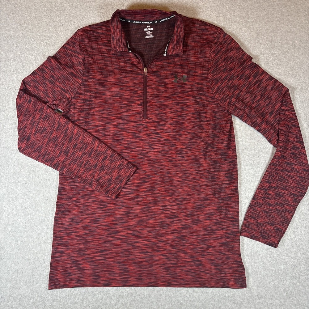 Under Armour Threadborne quarter-zip Men's M Red Black Lightweight Running Hikin